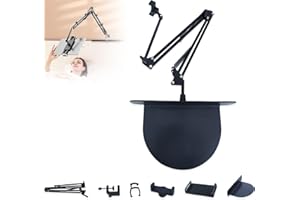 Koufeil Versteckter Telefon Tablet Halter Am Bett Ausziehbar, Einsteckbarer Schlitz Und Clip on Handy Tablet Halter, 360° Drehbarer Schwanenhals Telefonhalter Für Bett Sofa (Phone&Tablet Universal)