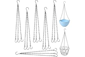PUERHUACI Metallo Catena Sospesa,6 Pezzi Catena per Appendere Il Cesto di Fioriere Catena a Cesto Appesa,Catena a Cesto Appesa Pianta Catena Vaso Catene in Metallo Set Clip e Ganci