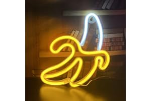 QiaoFei Luces LED de neón con forma de plátano, regalo para niños, luz de neón decorativa, funciona con USB o pilas, para el hogar, dormitorio, bar, restaurante, Navidad, fiesta de cumpleaños, regalo,
