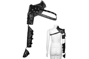 Aislor Gothic Steampunk Shoulder Armors PU Metal Rivets Arm Armor Cuff Body Chest Harness Cosplay Costume Accessory