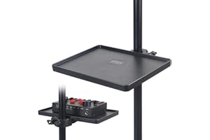 YAASIER Bandeja de tarjeta de sonido,Bandeja para Pie de Micrófono,Soporte Estante con Abrazadera de Acero,para tarjetas de sonido de transmisión en vivo, soporte de micrófono,27 x 20,5 cm