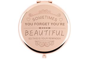 Sunwuun Romantic I Love You Valentines Gifts for Her, Personalised Gifts for Women Birthday Compact Makeup Mirror Gifts, Presents For Mum Girlfriend On Valentine's Day, Mother's Day