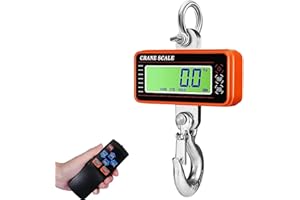MEMOWS Crane Scale Digital Hanging Scale 1500kg 3000lb, Heavy Duty Industrial Crane Scale with Remote Control, High Accuracy Electronic Aluminum Hanging Scale with Hook & LCD Display for Farm Hunting Fishing