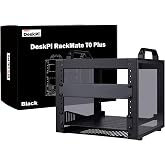 GeeekPi DeskPi RackMate T0 Plus, 10" 4U Network Rack, 260mm Deep Mini Server Rack with Shelf and Blank Panel, for AV Server,