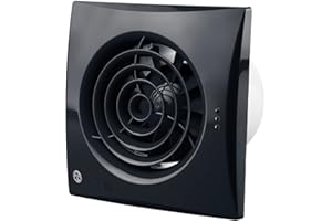 Blauberg UK CALM BLACK 100 Blauberg Low Noise Energy Efficient Bathroom Extractor Fan 100mm-Standard, 7.5 W, 240 V