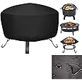 Mioke Cubierta Redonda para Fogatas Hoguera Brasero,Funda Redonda para Brasero en jardín BBQ,Impermeable,Protectora para Jard