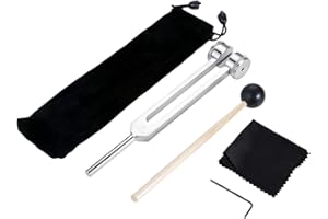 Dreld Widelec tuningowy 128 CPS – zawiera silikonowy młotek i torbę do przechowywania do naprawy DNA, terapii dźwiękiem, doskonałego uzdrawiania, instrumentu muzycznego, równoważenia, uzdrowicieli