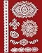 Set Of 2 - Flash White Lace Henna Tattoos set white Hand Fingers temporary Tattoo W299+305