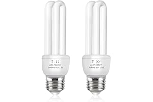 Akynite E27 Energy Saving Bulb 11W Daylight White 6400k, E27 Screw 2U CFL Low Energy Light Bulbs, ES Compact Fluorescent Stick Bulbs, AC 220-240V, not dimmable, 2pcs