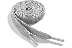 WELKOO Lacets Chaussures Plats pour Baskets, Lacets Plats pour Sneakers - Économiques, 8mm de Large, 1 paire ou 2 Paires. Plusieurs couleurs et longueurs disponibles largeur 8mm.