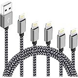 5-pak iPhone Lightning Cable Apple Certified Braided Nylon Fast Charger Cable Compatible iPhone Max XS XR 8 Plus 7 Plus 6s 5s