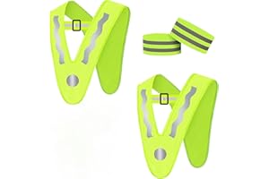 PANEMY Fluoreszierende Sicherheitsweste für Kinder, dreieckig, 2 Stück, Sicherheitsweste, gelbe Weste, Kinder, hohe Sichtbarkeit, Sicherheitskragen, Sicherheitsweste in V-Form, reflektierend, Fahrrad,