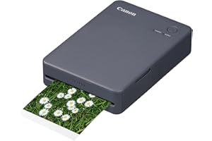 Canon Imprimante portable SELPHY QX20: impression par Wi-Fi depuis smartphone ou tablette. Sublimation thermique, 2 tailles de tirages autocollants et chargement USB-C - Noir (Sans encre ni papier)