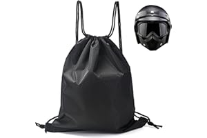 fufupaw Helmtasche, Skihelm Beutel, Helmtasche Motorradhelm, Motorradhelmtasche Mit Kordelzug, 45x50cm Wasserdicht, Für Motorradhelm, Fahrradhelme, Skihelme, Basketball, Outdoor (Schwarz)