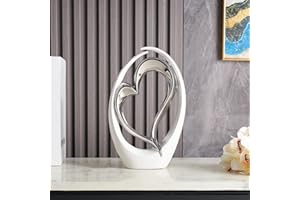 JXCBXJ Heart ceramic statue,Home Decoration Art Statue,Modern Abstract Art Ceramic Statue,for Dining Room Living Room Office Tv Stand Centerpiece