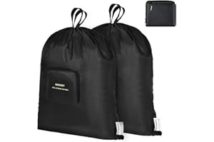 aceyoon Bolsa de Lavandería 2 Pack Bolsas Colada con Gancho Desmontable Bolsa de Lavado Plegables y Impermeables Cesto Ropa Sucia con Cierre de Cordón con Asa para Viajar/Colegio/Cámping, 60x90cm