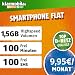 Produktbild klarmobil Smartphone Flat XL mit 1500 MB Internet Flat max. 7,2 MBit/s, 100 Frei-Minuten in alle deutschen Netze, 24 Monate Laufzeit, monatlich nur 9,95 EUR, Triple-Sim-Karten