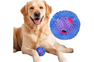 RIOLINO MIT DER PFOTE DIREKT INS HERZ Hundeball mit Zahnpflege Noppen Hundespielzeug aus Naturkautschuk - Robuster Ball Ø 7,5cm - Hundespielball für Große & Kleine Hunde - Kauspielzeug aus Naturgummi für Leckerli (Blau)