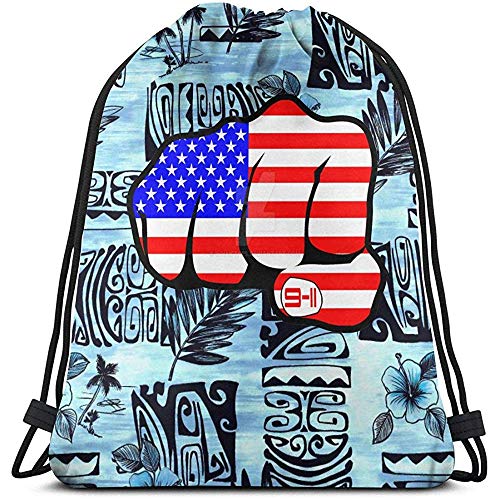 Américain-Poing Drapeau Sacs À Cordon Gym Sac De Voyage Personnalité Logo Sac À Cordon