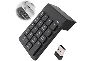 Aivane Wireless Numeric Keypad, 2.4G Mini 18 Keys Portable Numpad Ergonomic Number Pad with USB Receiver for Laptop Tablet Notebook Desktop PC Compatible with Windows 7/8/10/11/Vista/XP Linux