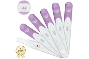 GELPRETTY 6 Pièces Test de Grossesse, Emballés Individuellement Pregnancy Test, Test de Grossesse Détection Rapide, Détection précoce fiable (Violet)