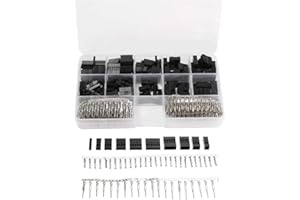 Bestgle 620PCS 2.54mm Dupont Jumper Connecteurs Mâle Femelle À Sertir Pin Terminal Kit Dupont Câble Jumper Fil Pin En-tête Logement Kit en Métal