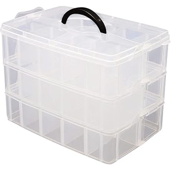 3-stöckige Aufbewahrungsbox aus durchsichtigem Kunststoff, stapelbar