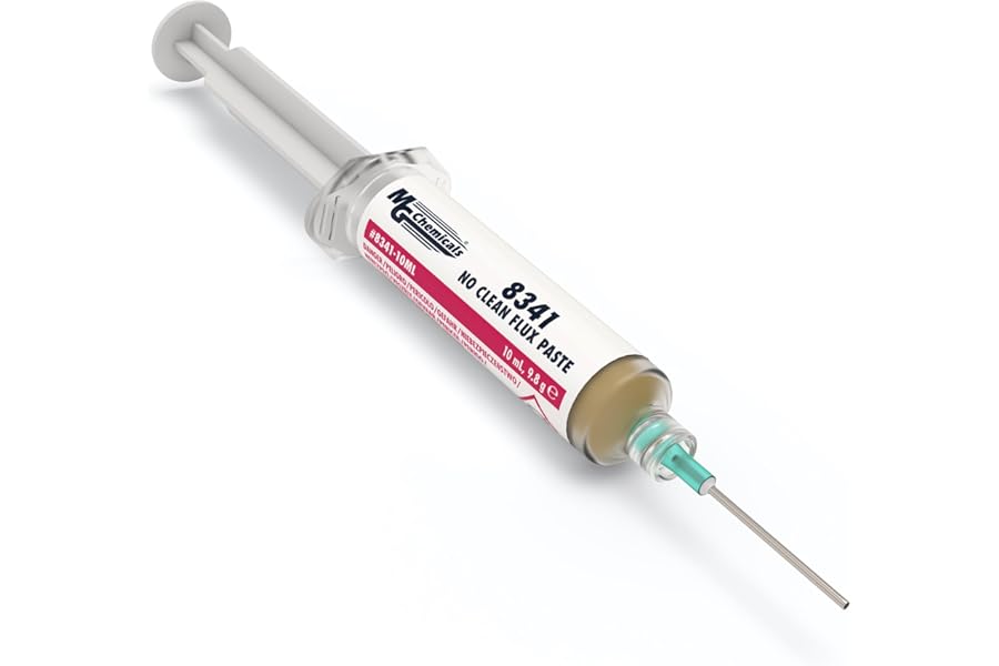 MG Chemicals 8341 No Clean Flux Paste, 10 ml Pneumatic Dispenser (Complete with Plunger & Dispensing Tip)