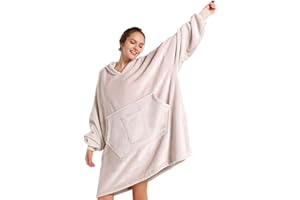 REDESS Blanket Hoodie Sweatshirt, Wearable Blanket Oversized Sherpa with sleeves and giant pocket, cozy hoodie for adults kids