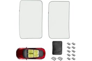 HSB Compatible for Tesla New Model 3 2024 Sunshade Roof Sun Shades with Skylight Reflective Covers Set of 2 Grey