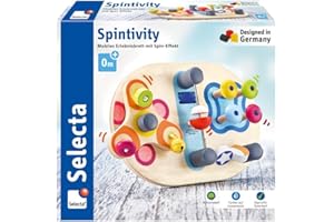 Selecta 62064 Spintivity, Motorikbrett aus Holz, 20 cm, Spinitivity