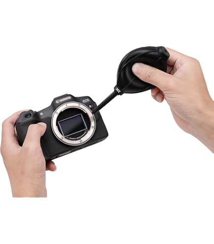 Hama Soufflet pour appareil photo (Air Blower avec pinceau, accessoire pour le nettoyage de l'objectif, du capteur, du DSLR, etc.) Rouge/noir