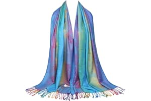 Neelamvar Colorful flowers Jacquard cotton pashmina Women Wrap Shawl tassels Scarves