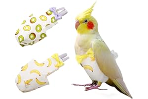 KAMA BRIDAL Bird Diaper Parrot Washable Diapers, Parrot Flight Suit, Reusable Nappies for Parakeet Cockatiel Mini Macaw Budgie Canary 2 Pcs