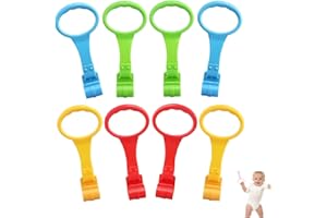 BAVOOTY Pierścionki do łóżeczek dziecięcych, 8 sztuk, zdejmowane pierścienie ręczne, wielokolorowe, wiszące pierścienie, akcesoria do łóżeczka dziecięcego, dla małych dzieci, ćwiczenia nóg, dzięki temu