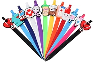 Aohyue 12 Pezzi Penne a Sfera Carine, Penne per Infermieri e Studenti, Penna Gel Nera da 0,5 mm, per Scuola e Ufficio