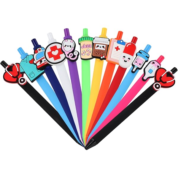Stylos Infirmière Mignons - Lot De 9 Stylos à Bille Rétractables - Pour Médecins, Infirmières, étudiants - Cadeau Fun