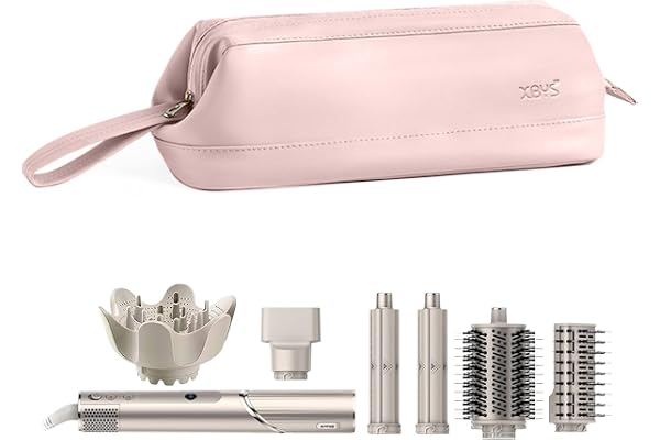 Linpr Sac de Rangement de Voyage pour Styler Complet Dyson Airwrap/Shark Flexstyle et Accessoires, Étui de Voyage Portable, Étui de Transport Étanche pour Sèche-Cheveux (Rose, Couche Unique)