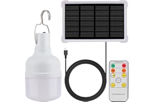 GREESUIT LED Solare lampada con il controllore, Portatile della di lanterna principale alimentata solare con il pannello solare per l'illuminazione di pesca della tenda da campeggio esterna di hiking