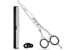 OCBA Ciseaux Coiffure Salon Acier Inoxydable Ciseaux à cheveux Professionnels 6 Pouces Ciseaux Barber pour hommes et femmes (6 pouces Silver)
