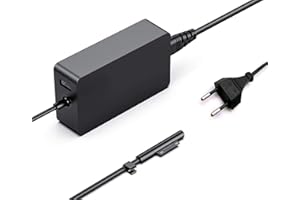 AUKEH Surface Pro 3 Caricatore, Adattatore da Alimentazione, 36 W, 12 V, 2,58 A, per Microsoft Surface Pro 3, Pro 4, i5, i7, Pro 5,Tablet, PC