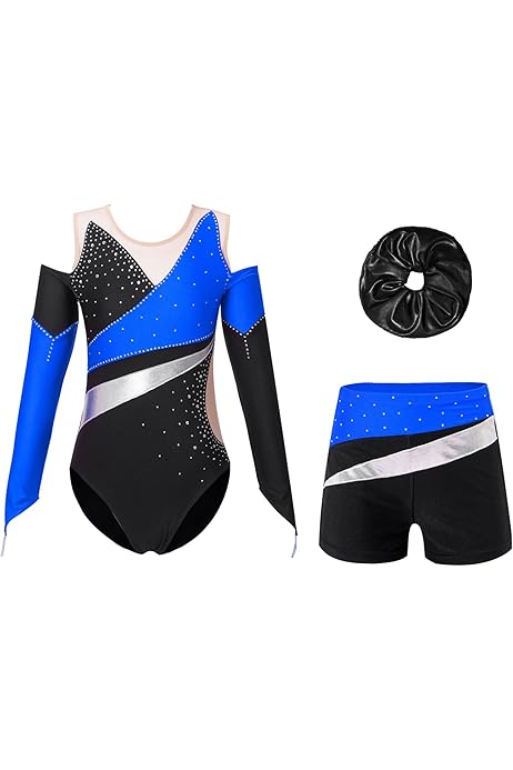Yeahdor Ensemble Gymnastique 4Pcs Enfant Fille Justaucorps