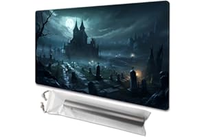 TCGMAT MTG Spielmatte, Größe 61 x 35,6 cm, kostenlose Aufbewahrungstaschen, rutschfeste Unterseite, ideal für Kartenspiel-Enthusiasten, TCG-Spielmatte (ein gruseliger Platz ohne Deck)
