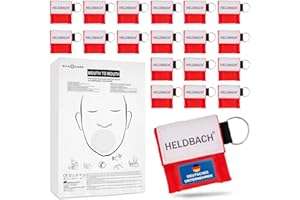 Heldbach® 10 Beatmungsmaske Erste Hilfe Hygienisches Beatmungstuch mit Schlüsselanhänger für Mund-zu-Mund-Beatmung – Kompakt & ideal für Notfälle, HLW, unterwegs beatmungstuch, beatmungsmaske