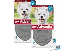 Advantix Elanco Spot-On for Small Dogs from 4 to 10 kg Against Ticks, Sand Gnats, Mosquitoes, Mosquitoes, Biting Flies and Fleas: Effective up to 4 Weeks / 2 x 4 Pipette Packs