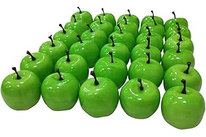 Lorigun 30pcs Simulazione Realistica Artificiale 1.3 "Mini Puntelli Fotografia di Frutta Verde Mela Fotografia Modello