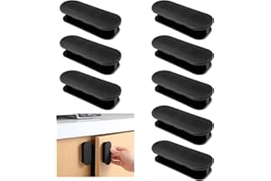 Maxentico Pack of 8 Cabinet Handles, Door Handles, Balcony Door Handle, Door Knob, Handles Balcony Door, Drawer Handles, Self-Adhesive, Cabinet Handle, for Windows, Glass Doors, Drawers (Black)