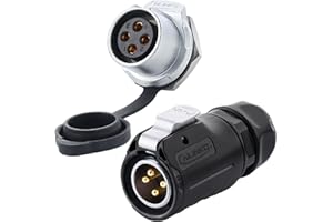 CNLINKO LP-20 Connettore impermeabile IP68 per cavi Connettore elettrici industria Connettore circolare Connettore anti-interferenza Connettore aeronautico M20 2-12 Poli Presa filettata (4 Poli)