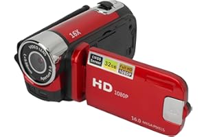 GOSHYDA Caméra Vidéo 1080P, Caméscope 16MP, Zoom Numérique 16X, Caméra Vlogging avec Lumière de Remplissage, Trou de Filetage 1/4, écran Rotatif 2,4, Enregistreur USB (-2214230150513)