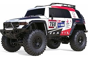 Amewi 22592 Dirt Climbing SUV Race Crawler 4WD 1:10 RTR biały/czerwony, w zestawie pilot zdalnego sterowania, akumulator, kabel do ładowania